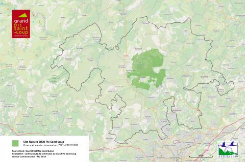 Carte du site Natura 2000 Pic Saint-Loup